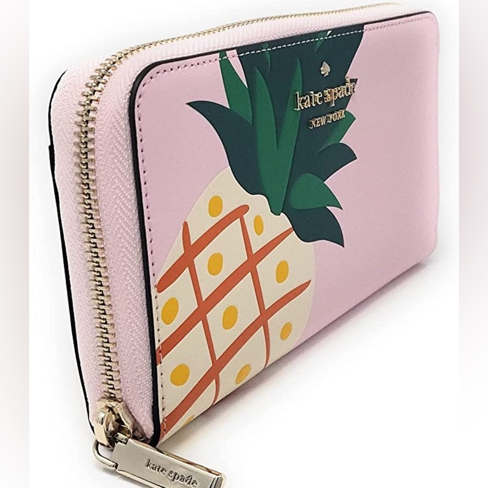 NWT Kate Spade Colada Pink Leather Continental Wallet Fruitcore Preppy Summer